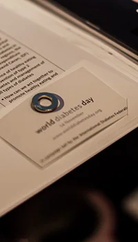 Blue circle pin