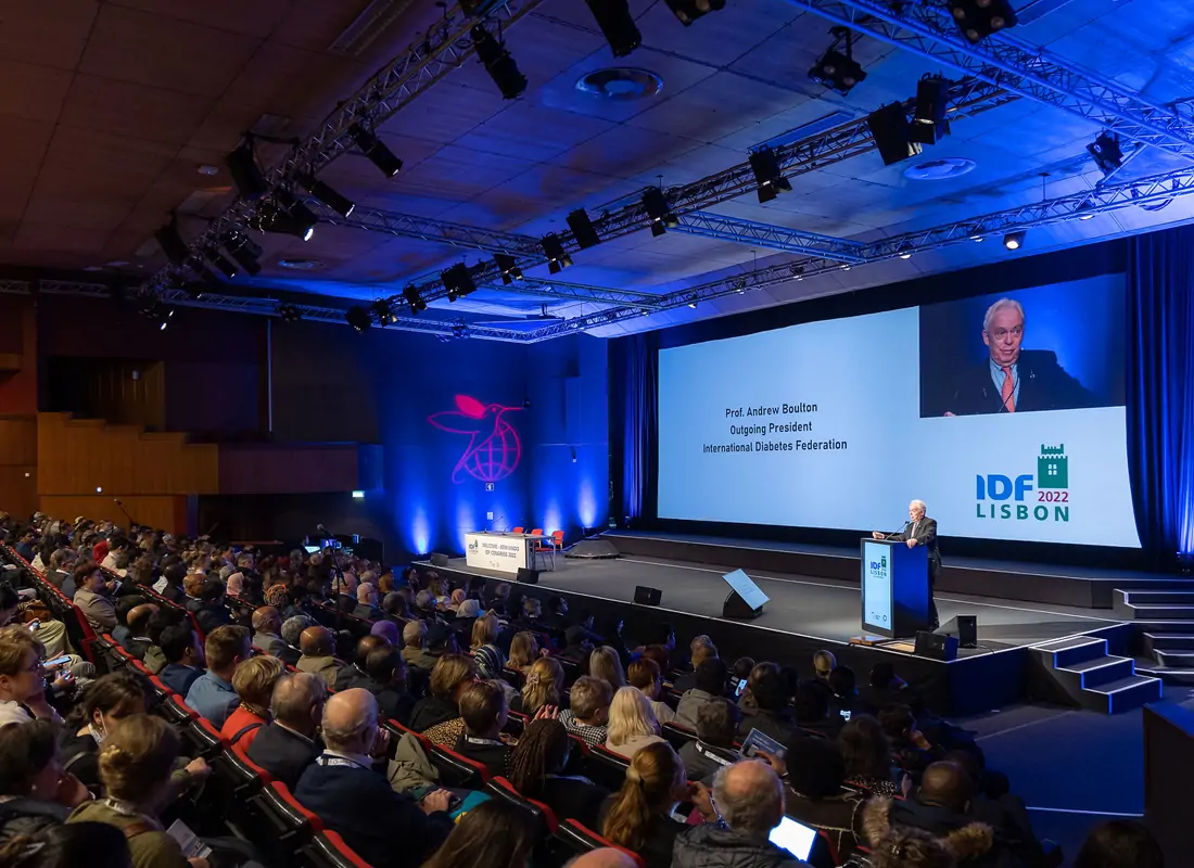Professor Andrew Boulton, IDF President 2020-2022 at opening ceremony for IDF World Diabetes Congress 2023 in Lisbon