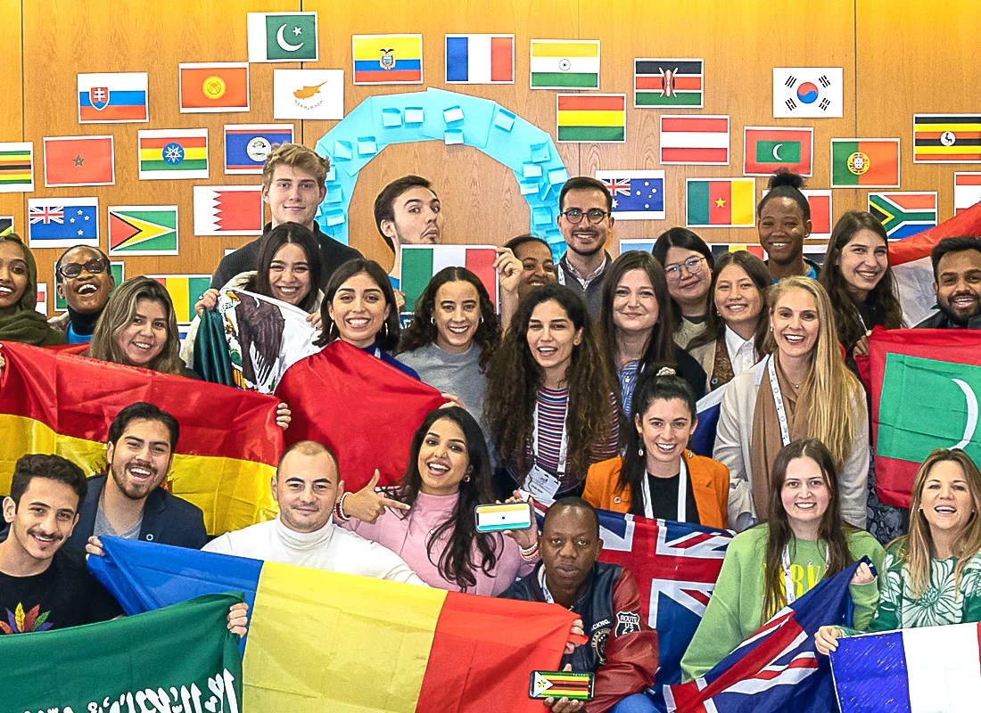 YLD advocates holding country flags