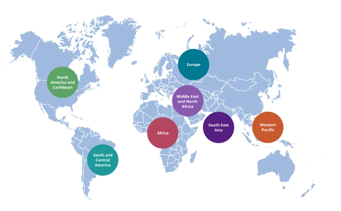 map of IDF regions and members